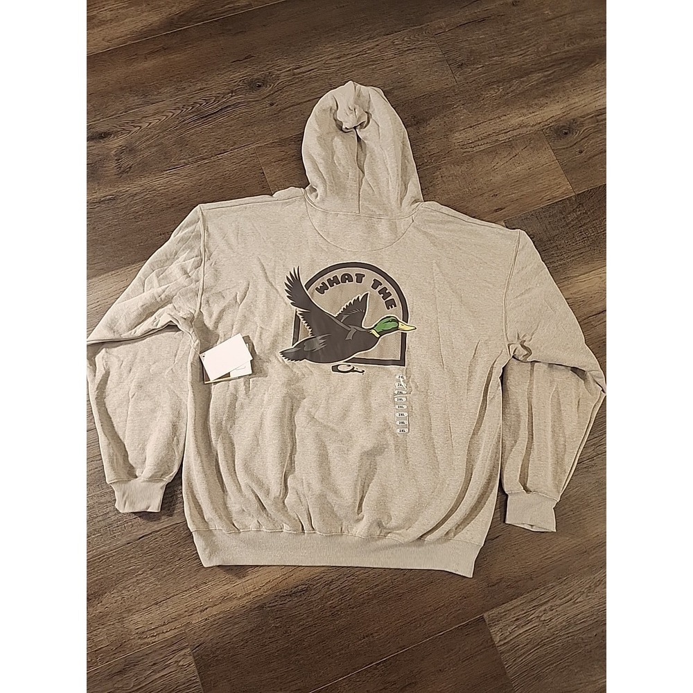 Drake Waterfowl Hoodie Men 2XL What The Duck Graphic Soft Sweater Hunter XXL NEW